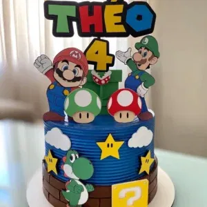 Arquivo digital tema Mario Bros no formato Studio para topo de bolo e toppers de festa para imprimir e recortar na Silhouette.