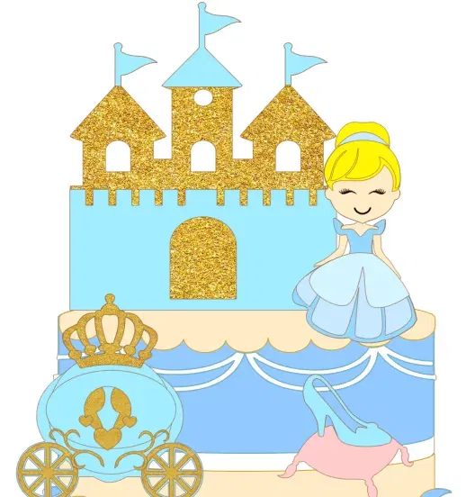 Arquivo Topo de Bolo da Cinderela Azul Studio