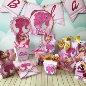 Arquivo para topo de bolo e personalizados Barbie nos formatos Studio, PNG e PDF, pronto para imprimir e recortar na Silhouette ou tesoura.