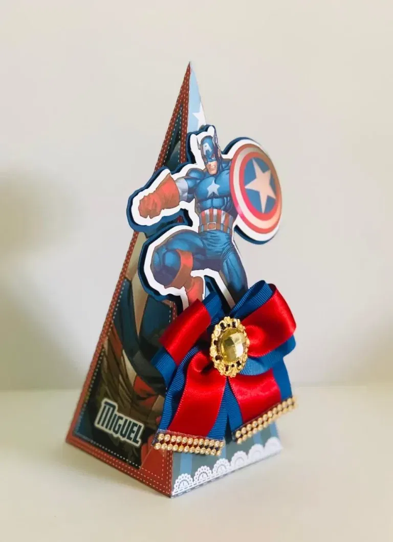 Conjunto de arquivos digitais tema Capitão América para festas para imprimir e recortar nos formatos Studio e PDF para máquinas de corte.