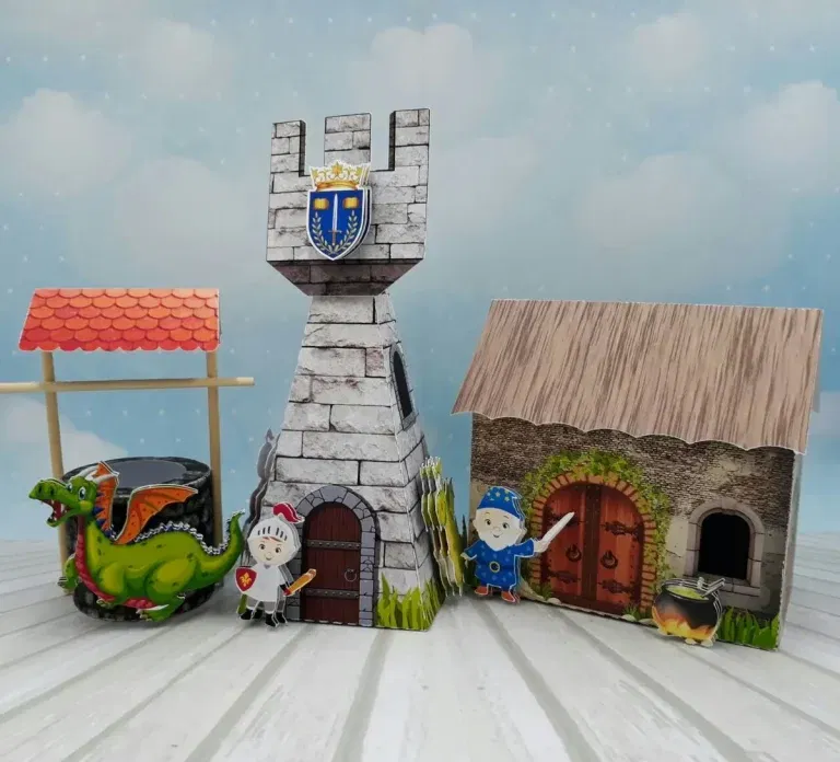 Moldes de corte Silhouette tema Cavaleiro e Dragão em formato Studio para impressão de alta resolução e personalizados de festas infantis.