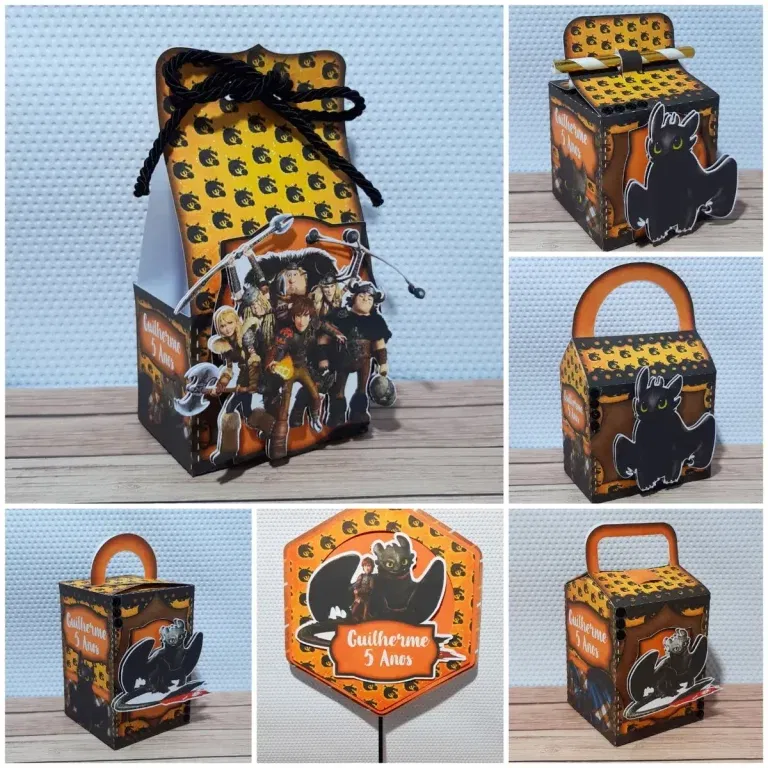 Arquivo de corte digital tema Como Treinar Seu Dragão no formato Studio para máquinas Silhouette, ideal para criação de personalizados e decoração de festas infantis.