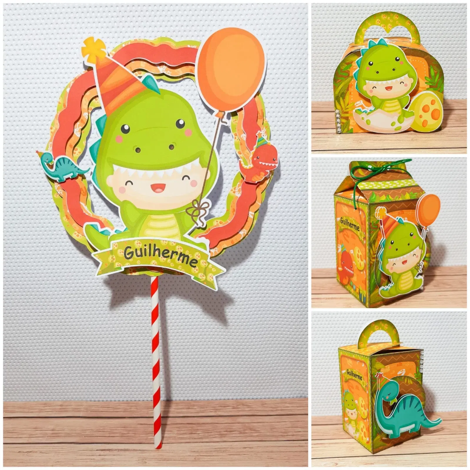 Arquivo de corte para caixa e decoração temática Dinossauros nos formatos Studio e PDF, ideal para festas de aniversário de luxo.