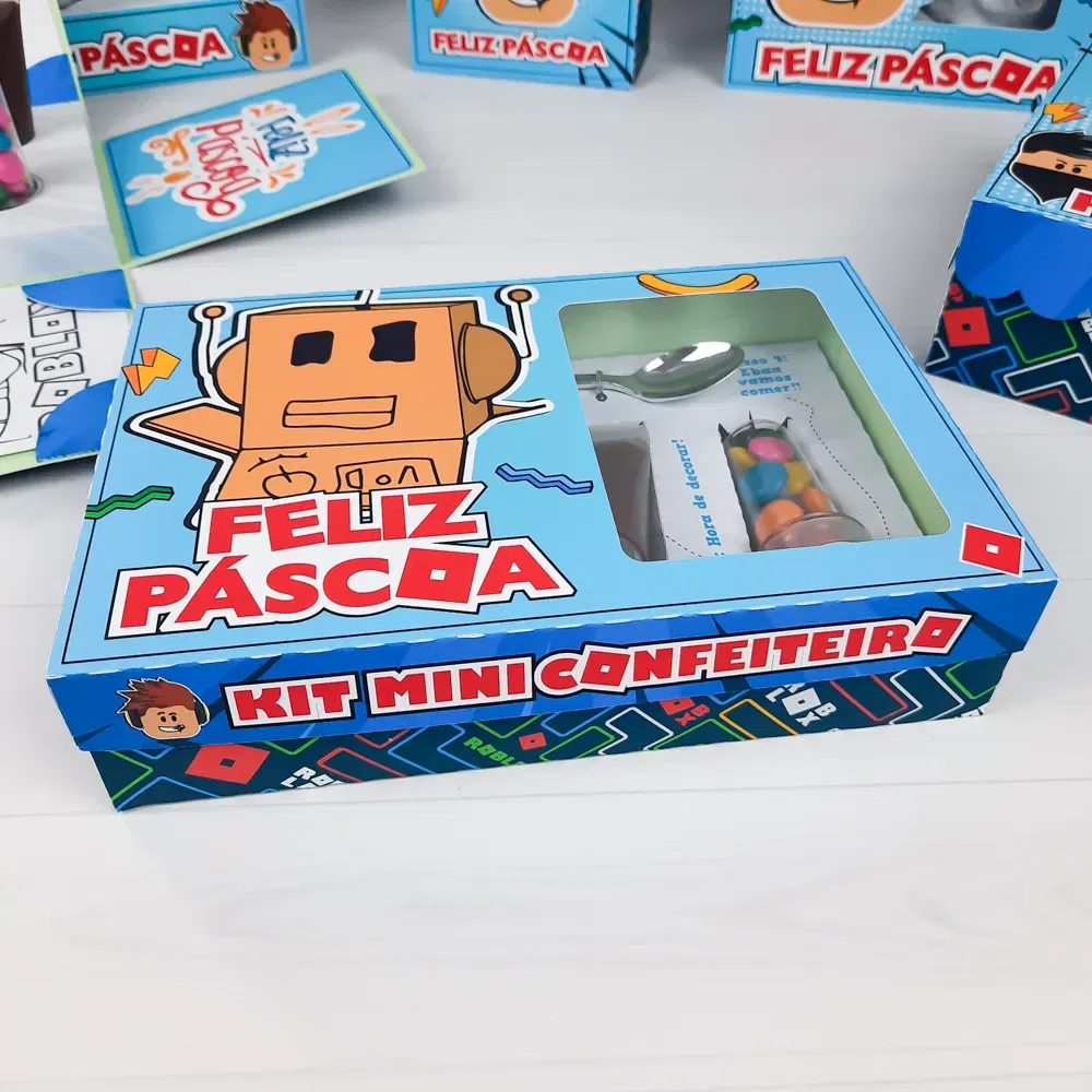 Moldes digitais de Roblox para Páscoa nos formatos Studio e PDF para impressão de alta qualidade e corte preciso na máquina.