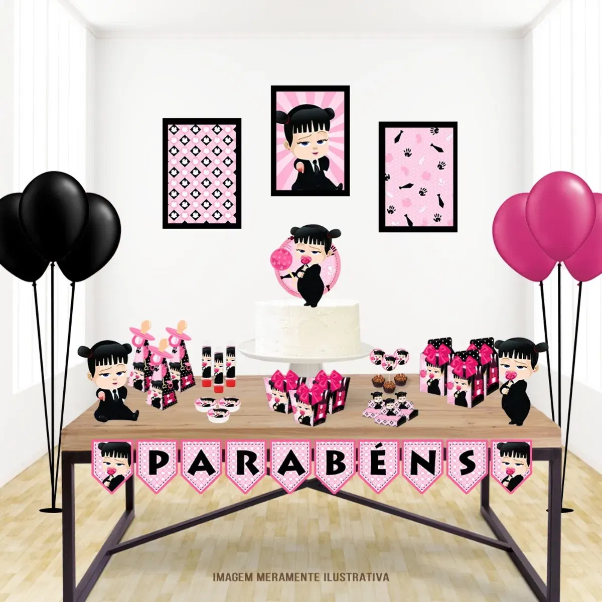 Arquivo digital tema Poderosa Chefinha nos formatos Studio e PDF para topo de bolo e itens de festa para imprimir e recortar na Silhouette.