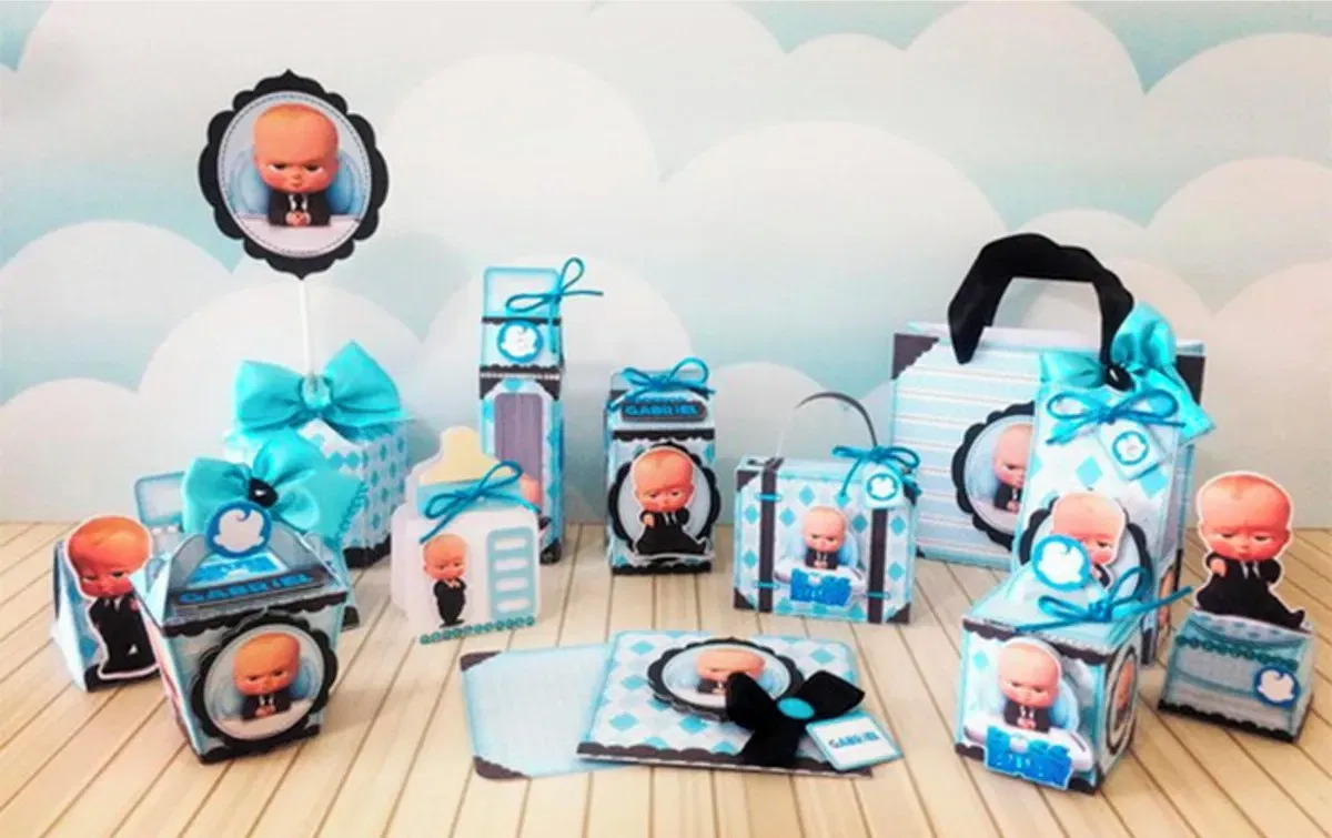 Conjunto de arquivos digitais tema Poderoso Chefinho para aniversário para imprimir e recortar nos formatos Studio e PDF para topo de bolo.