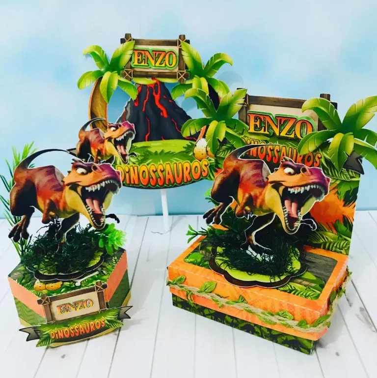 Arquivo de corte digital tema Velociraptor nos formatos Studio e PDF para máquinas Silhouette ou tesoura, ideal para personalizados de luxo e festas infantis.