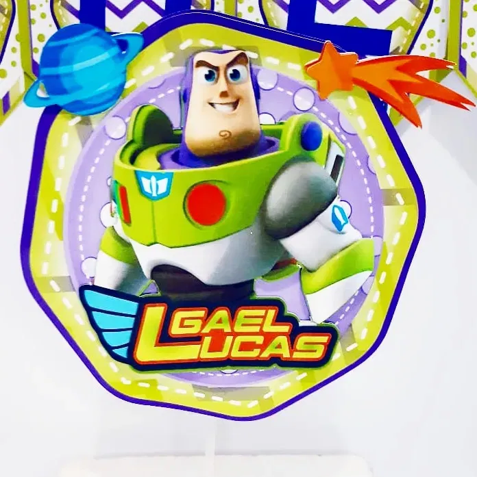 Arquivo de corte digital para topper de mesa e itens de decoração tema Buzz nos formatos Studio e PDF para Silhouette.