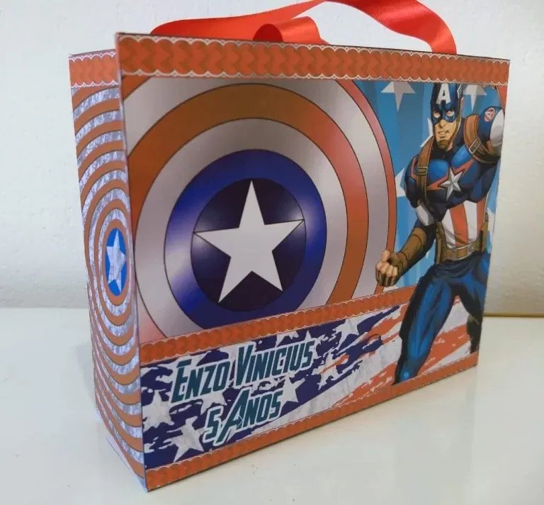 Arquivo digital para centro de mesa tema Capitão América nos formatos Studio e PDF para imprimir e recortar na Silhouette ou tesoura.