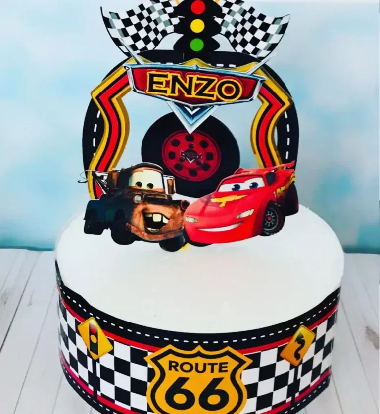 Arquivo de corte para centro de mesa estruturado tema Carros Disney nos formatos Studio e PDF, ideal para lembrancinhas de festas de aniversário.
