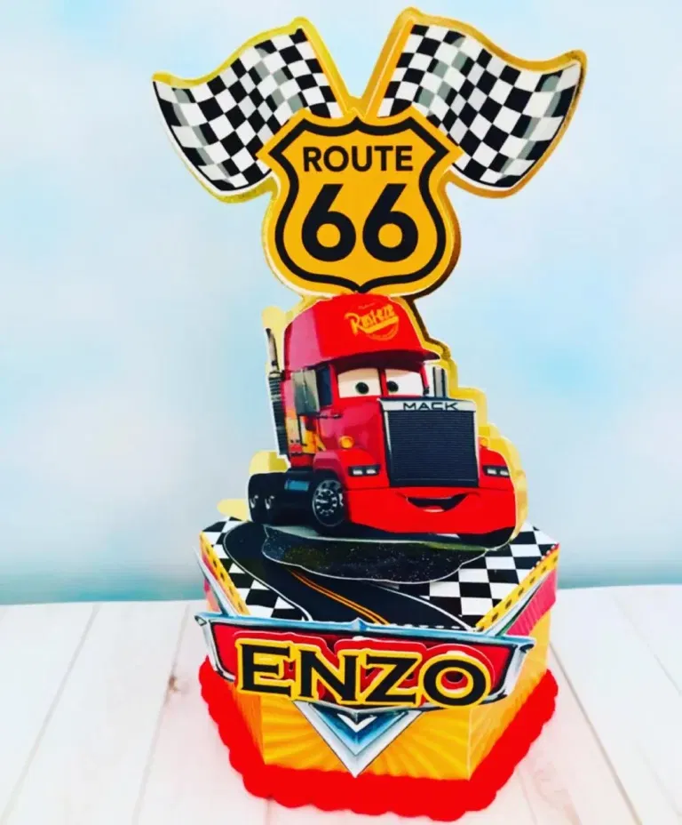 Arquivo para centro de mesa e itens de decoração Carros Disney nos formatos Studio e PDF, pronto para imprimir e recortar na Silhouette ou tesoura.