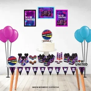 Arquivo digital para centro de mesa tema Now United nos formatos Studio e PDF para máquinas de corte Silhouette ou tesoura, ideal para decoração de festas musicais.