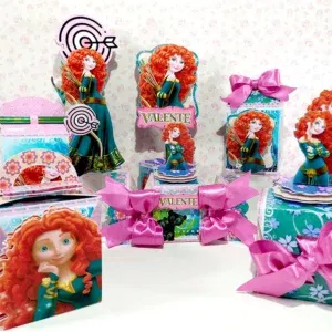 Arquivo de corte digital para topper de mesa e itens de decoração tema Merida Valente nos formatos Studio, PNG e PDF para Silhouette.