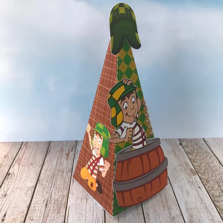 Arquivo de corte Silhouette para caixa e decoração de aniversário tema Chaves no formato Studio, ideal para personalizados de luxo.