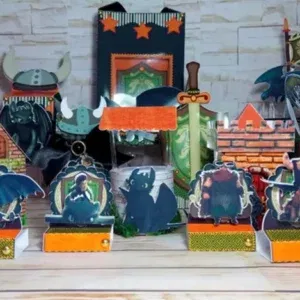 Arquivo de corte digital tema Como Treinar Seu Dragão nos formatos Studio e PDF para máquinas Silhouette ou tesoura, ideal para decoração de festas infantis.