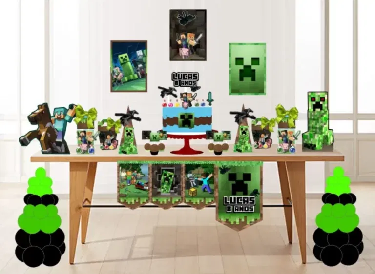Decoração Festa Minecraft Studio e Pdf