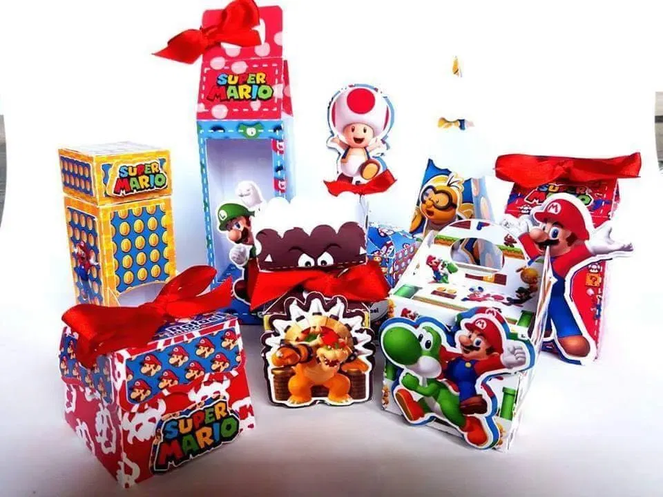 Arquivo digital tema Mario Bros no formato Studio para decoração de festa infantil e itens para imprimir e recortar na Silhouette.