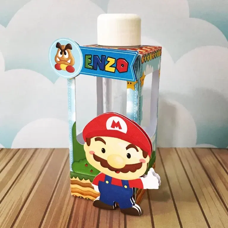 Arquivo de corte digital para topper de bolo e itens de decoração tema Super Mario nos formatos Studio, PNG e PDF para Silhouette.