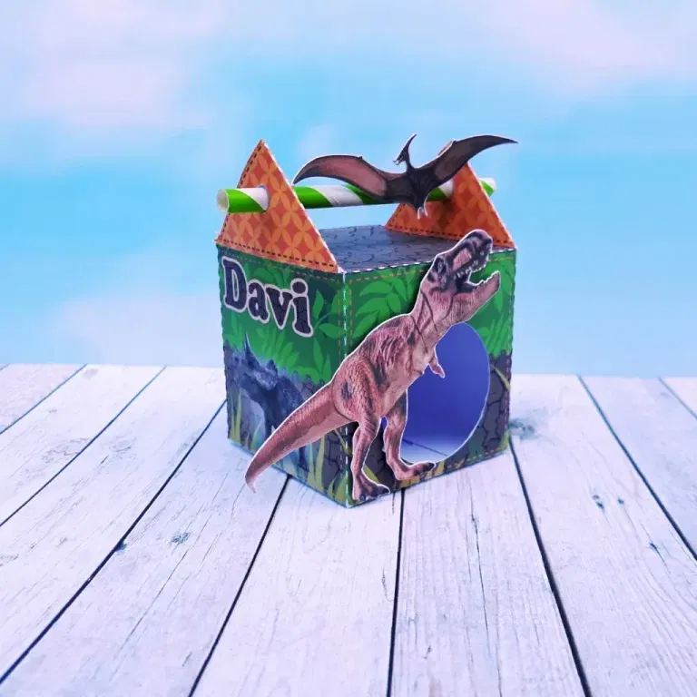 Arquivo de corte digital tema Dinossauro Rex nos formatos Studio e PDF para máquinas Silhouette ou tesoura, ideal para decoração de festas infantis.