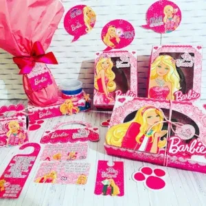 Moldes digitais de Páscoa da Barbie nos formatos Studio e PDF para impressão de alta resolução e personalizados de festas ou mimos de chocolate.