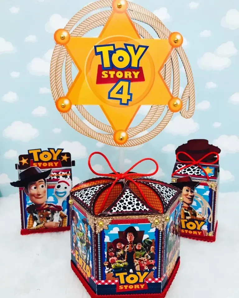 Conjunto de arquivos digitais tema Toy Story Luxo para festas para imprimir e recortar nos formatos Studio e PDF para máquinas de corte.