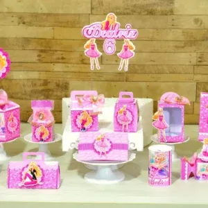 Arquivo de corte para caixa e decoração luxo Barbie Princesa nos formatos Studio e PDF, ideal para lembrancinhas de festas de aniversário.