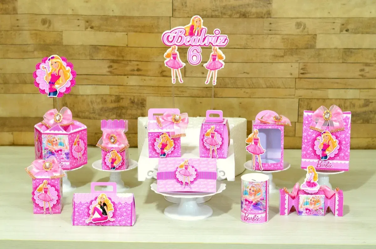 Arquivo de corte para caixa e decoração luxo Barbie Princesa nos formatos Studio e PDF, ideal para lembrancinhas de festas de aniversário.