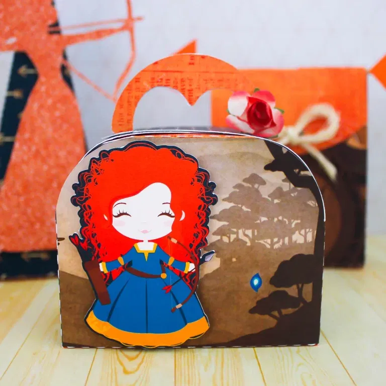 Arquivo de corte digital para topper de bolo e itens de decoração tema Valente Disney no formato Studio para Silhouette.