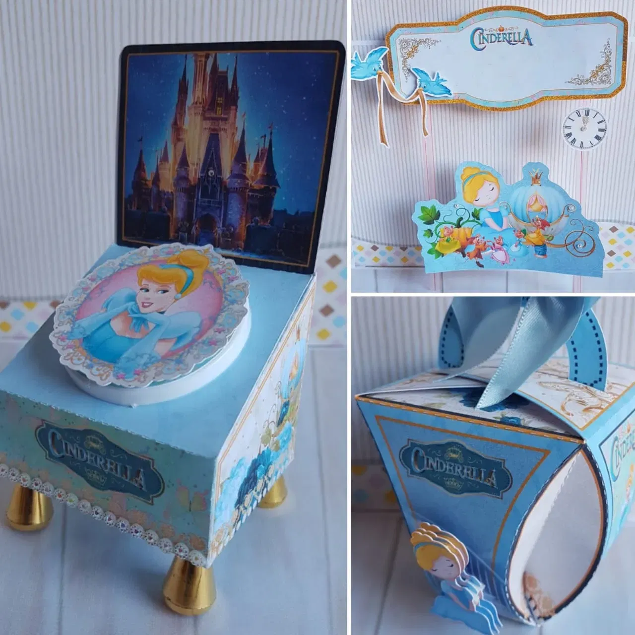 Arquivo de Cinderela para recortar no formato PDF e Studio ideal para decoração de mesas e festas de aniversário ou mesversário infantil.