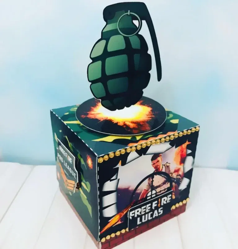 Arquivo digital tema Free Fire nos formatos Studio e PDF para decoração de festa para imprimir e recortar na Silhouette ou tesoura.