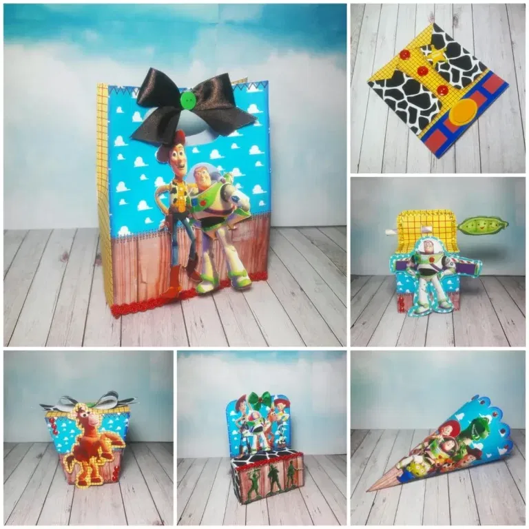 Conjunto de arquivos digitais tema Toy Story para aniversário para imprimir e recortar no formato Studio para máquinas Silhouette.