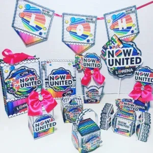 Arquivo digital tema Now United nos formatos Studio e PDF para decoração de festa, pronto para imprimir e recortar na Silhouette ou tesoura.