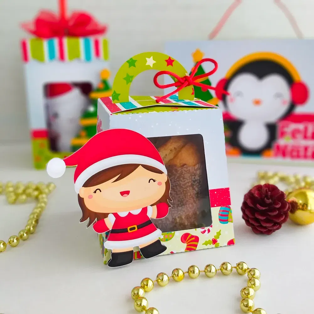 Arquivo digital tema decoração de festa de Natal nos formatos Studio e PDF para topo de bolo e itens natalinos para imprimir e recortar.