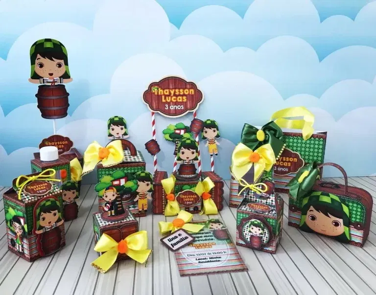 Arquivo de corte digital tema Turma do Chaves para decoração de festa infantil no formato Studio para máquinas Silhouette, ideal para personalizados e lembrancinhas.