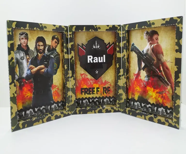 Arquivo do Free Fire para recortar nos formatos PDF, PNG e Studio ideal para decoração de mesas e festas infantis.