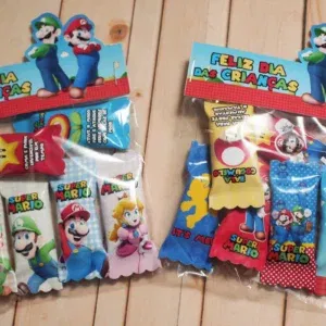 Arquivo de corte digital para embalagem de balas tema Super Mario nos formatos Studio e PDF para lembrancinhas de Dia das Crianças.