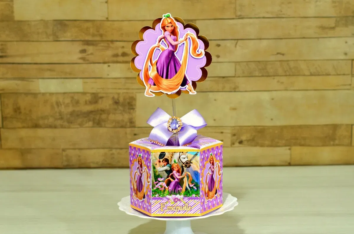 Arquivo de corte digital tema Enrolados para festa de aniversário nos formatos Studio e PDF para máquinas Silhouette ou tesoura, ideal para decoração de princesas.