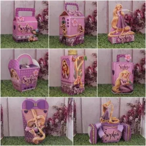 Arquivo de corte digital tema Enrolados para Silhouette Studio, ideal para decoração de festas de princesas e personalizados de luxo com a Rapunzel.