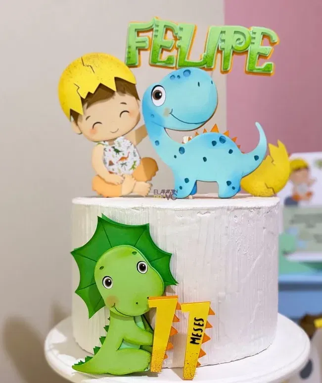 Arquivo de corte digital tema Dinossauro Baby no formato Studio para máquinas Silhouette, ideal para decoração de chá de bebê e festas de primeiro aniversário.