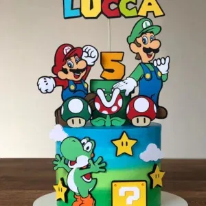 Arquivo digital tema Mario Bros no formato Studio para topo de bolo e itens de festa para imprimir e recortar na Silhouette.
