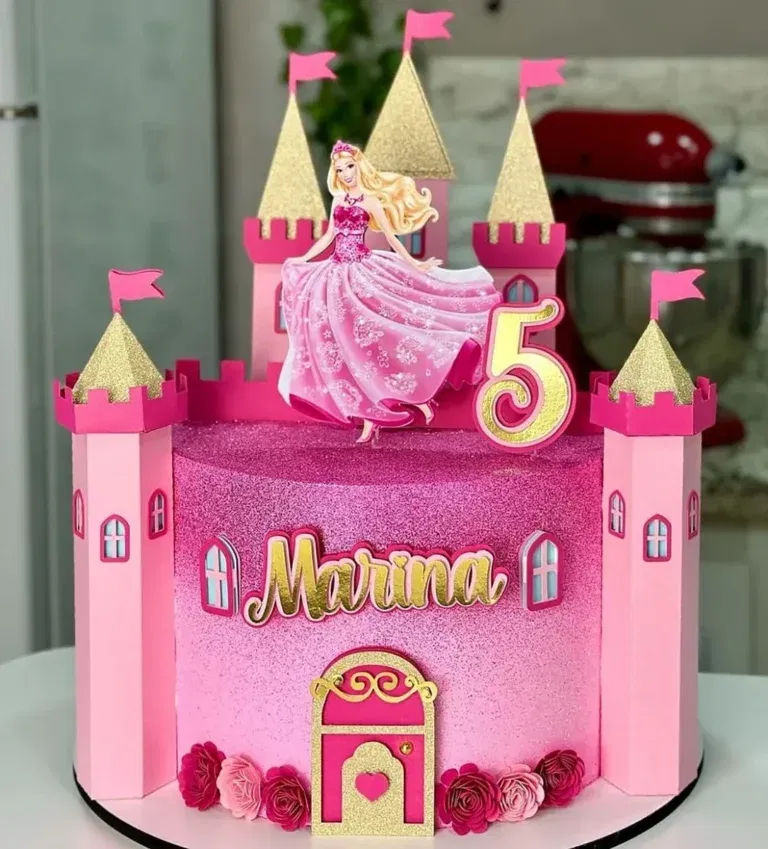 Topper de Bolo Barbie e Castelo Studio