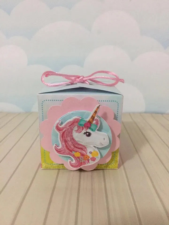 Arquivo para topo de bolo e itens de papelaria tema aniversário unicórnio simples nos formatos Studio e PDF, pronto para imprimir e recortar.