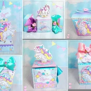 Arquivo de corte digital tema Unicórnio no formato Studio para máquinas Silhouette, pronto para imprimir e recortar com precisão em papelaria de luxo.