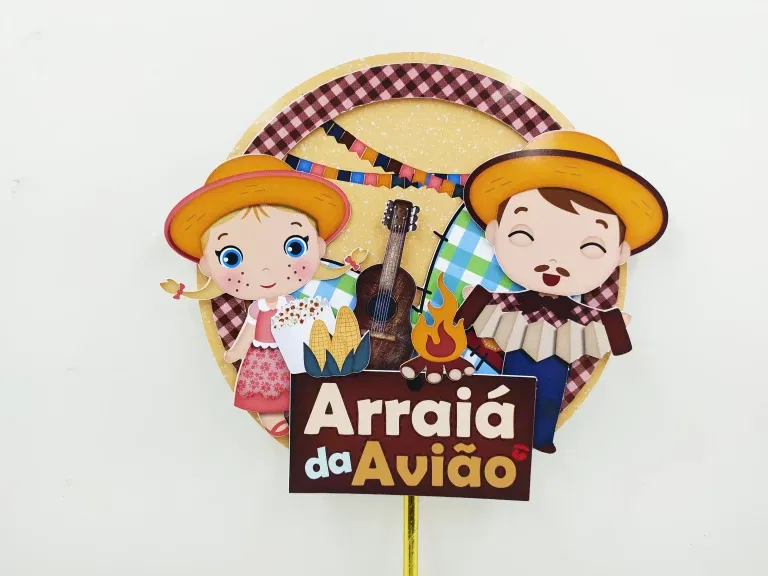 Moldes digitais de decoração para arraiá de festa junina nos formatos Studio, PNG e PDF para impressão de alta resolução e personalizados de festas típicas.