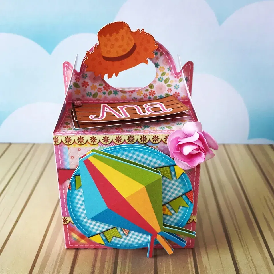 Arquivo de corte digital tema Festa Junina Rosa nos formatos Studio, PNG e PDF para máquinas Silhouette ou tesoura, ideal para personalizados de luxo e arraiá feminino.