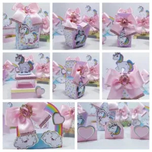 Arquivo de corte digital tema decoração do unicórnio infantil nos formatos Studio e PDF para máquinas Silhouette ou tesoura, ideal para personalizados de luxo.