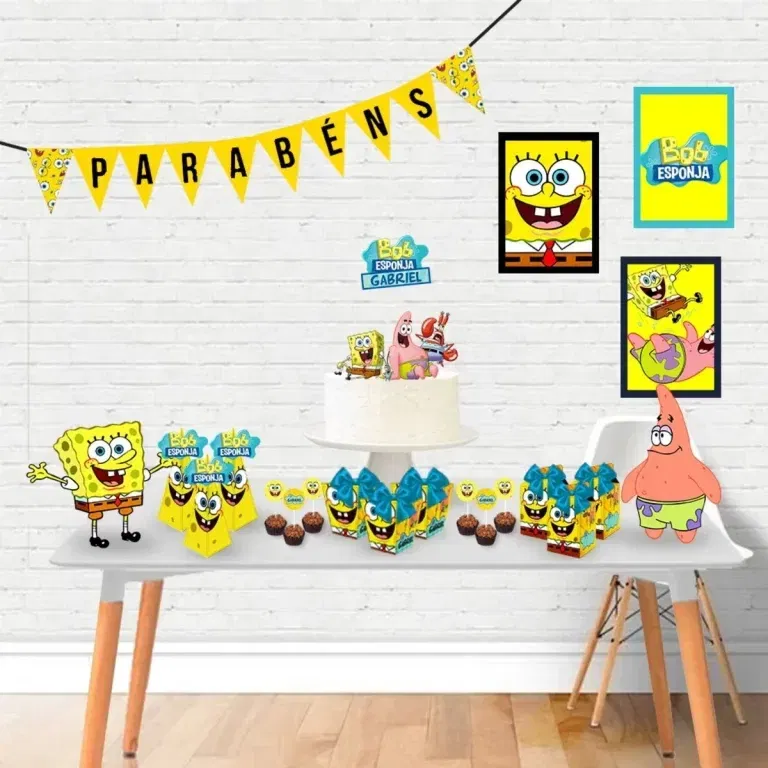 Centro de Mesa Bob Esponja Studio e Pdf