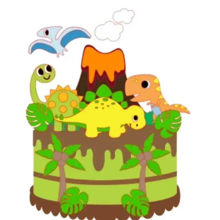 Topo de Bolo Dinossauro Infantil Studio