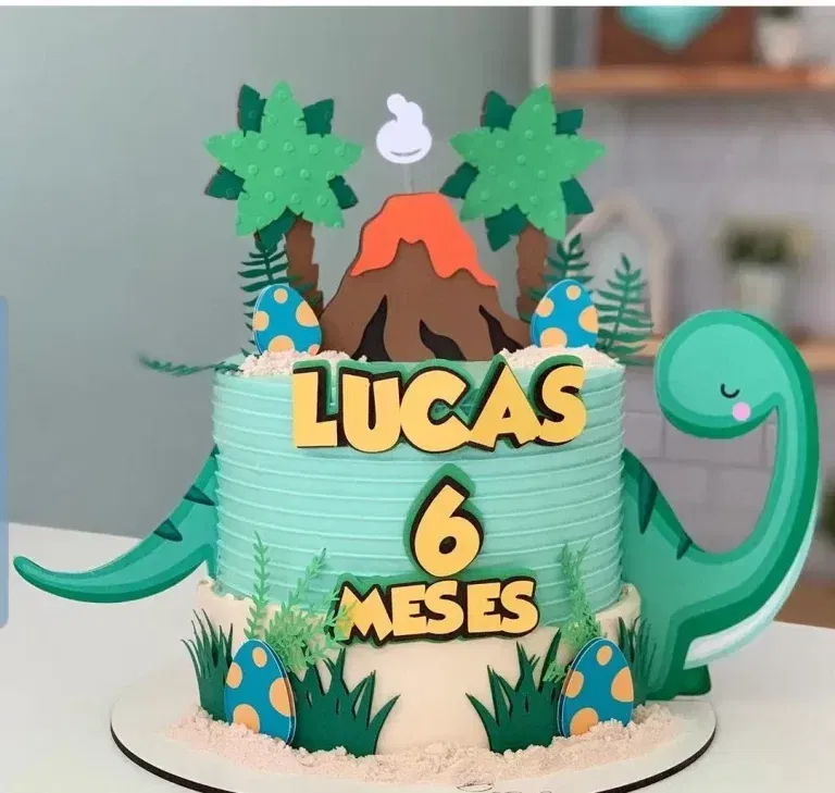 Topo de Bolo Personalizado do Dinossauro Studio