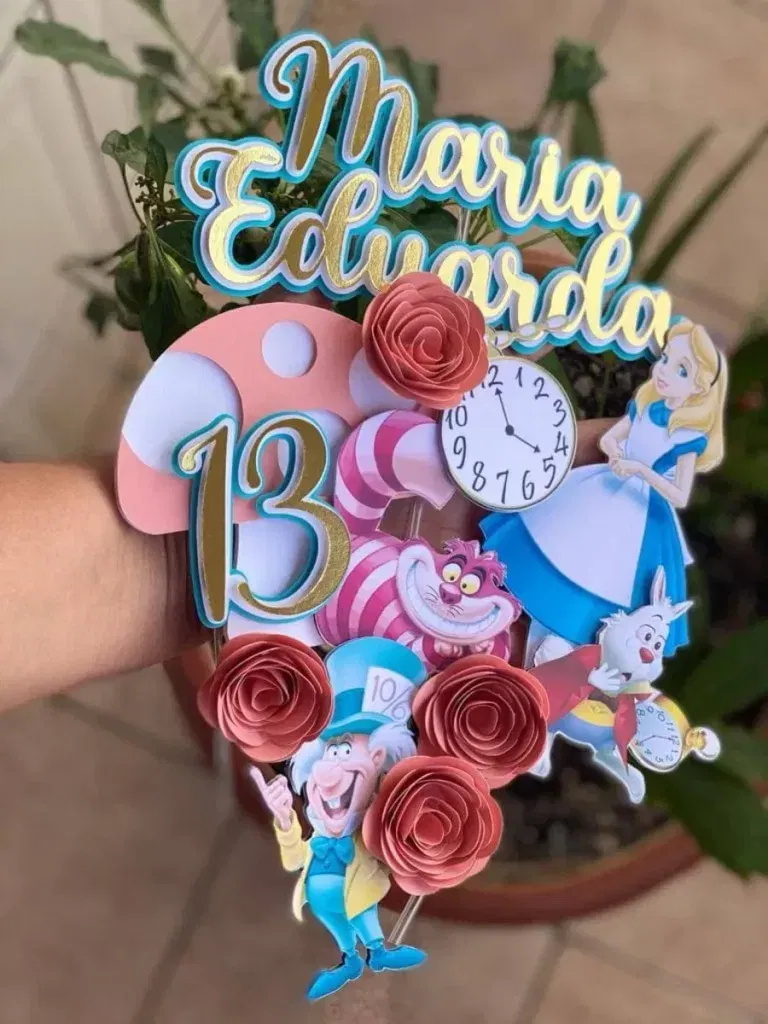 Topper Alice no Pais das Maravilhas Studio